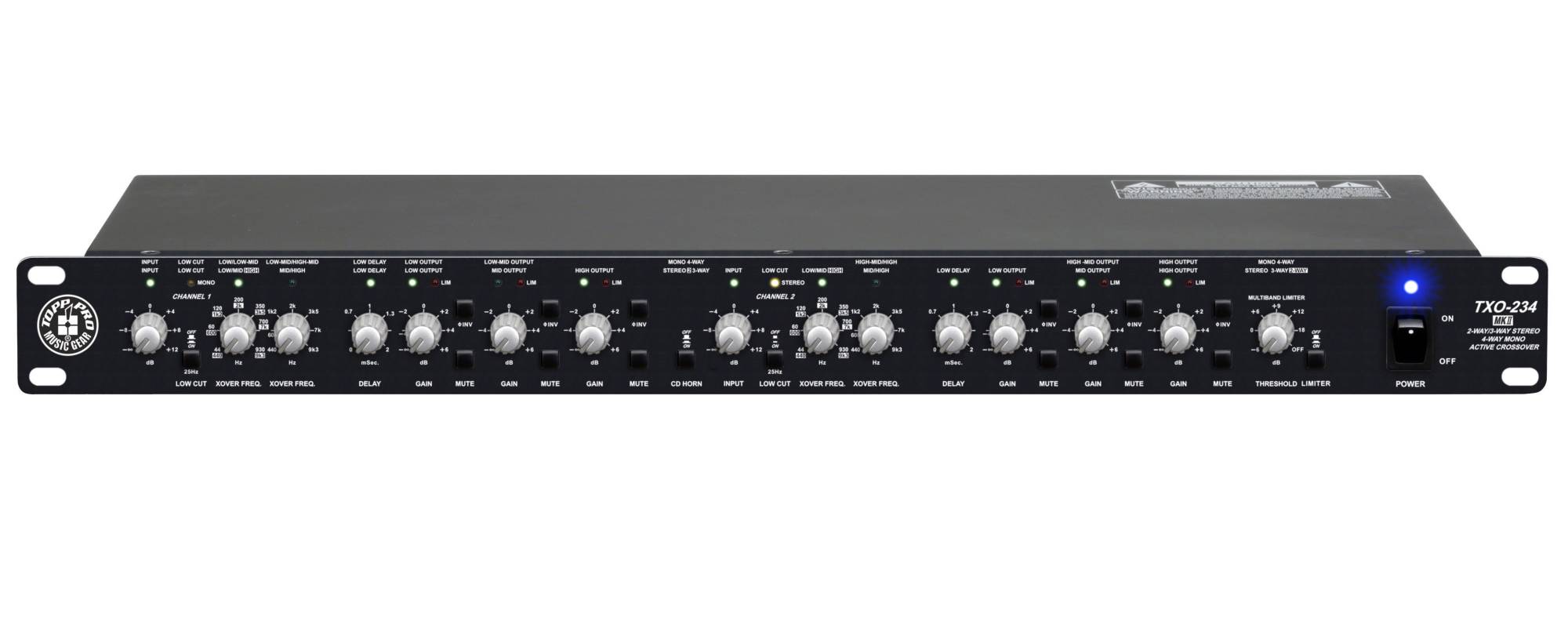 Topp Pro TXO234 MKII Active Stereo Crossover 2Way/3Way/Mono 4Way c